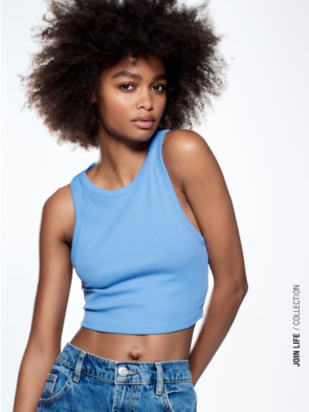 Zara Ribbed Round Neck Tank Top